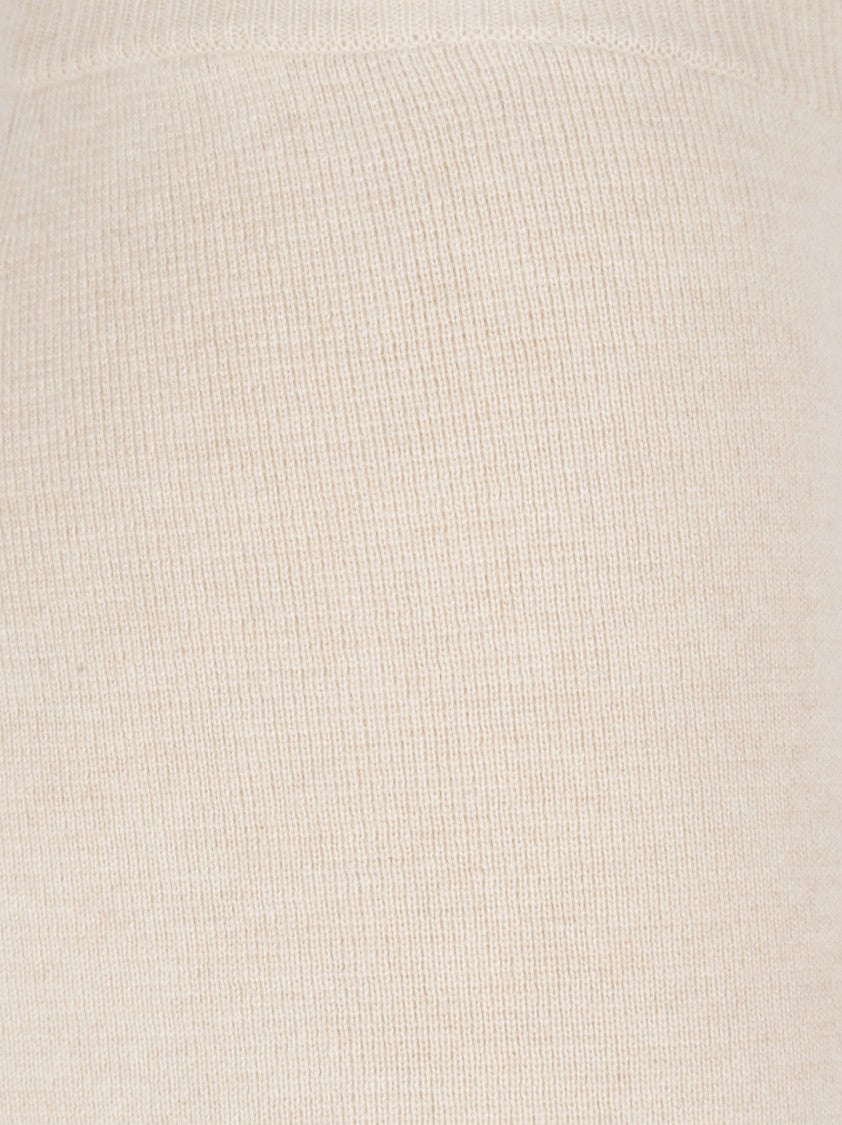 Max Mara Wide-Leg Beige Trousers With High Waist