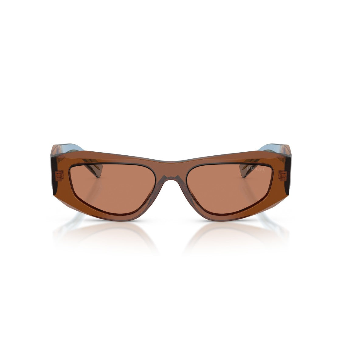 Prada 0Pr B19s Translucent Brown Angular Sunglasses