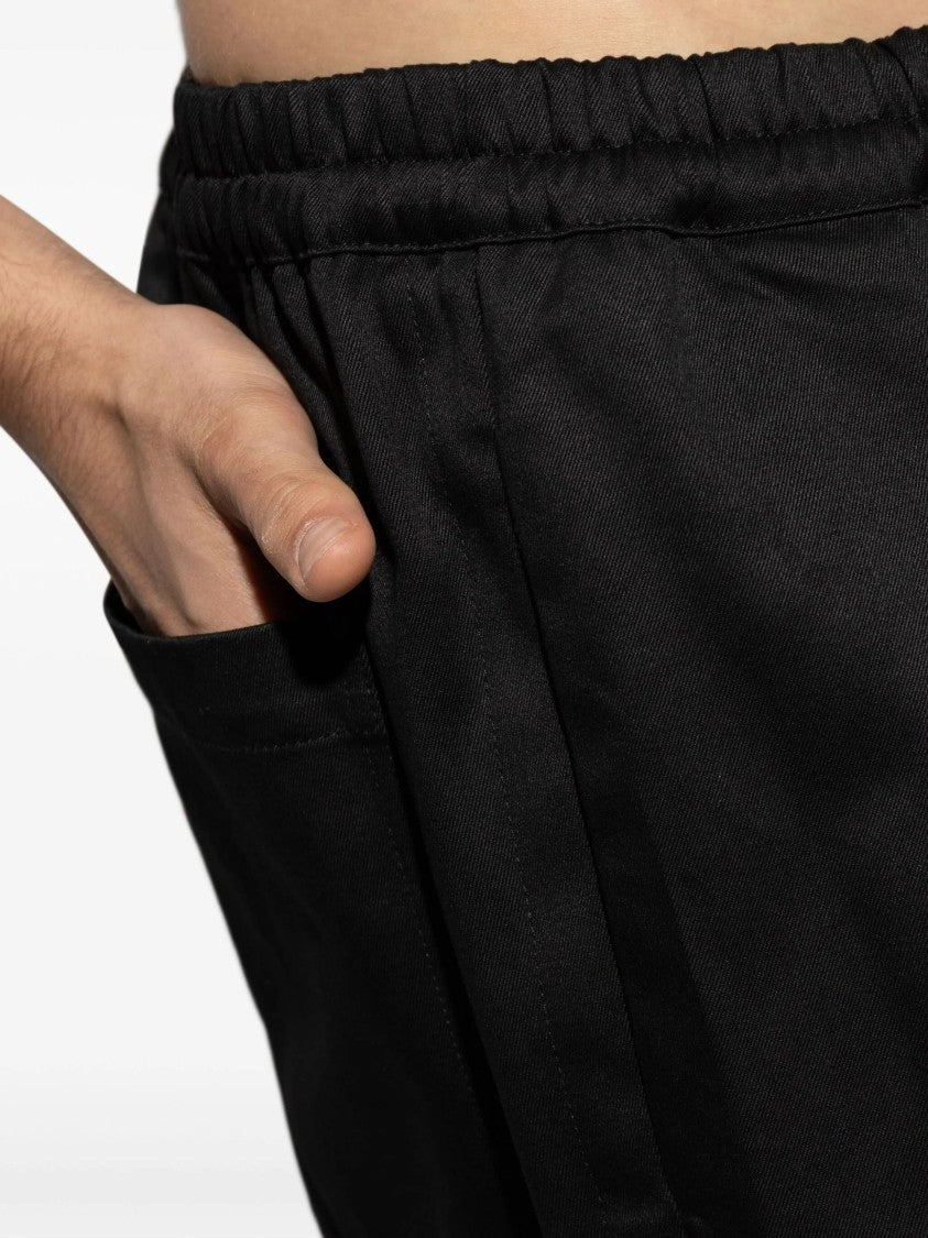 Maison Margiela Black Cotton Pants With Tapered Leg