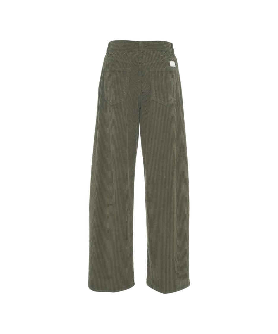 Nine In The Morning Wide Leg Trousers With Five-Pocket Design In Durable Cord Fabric