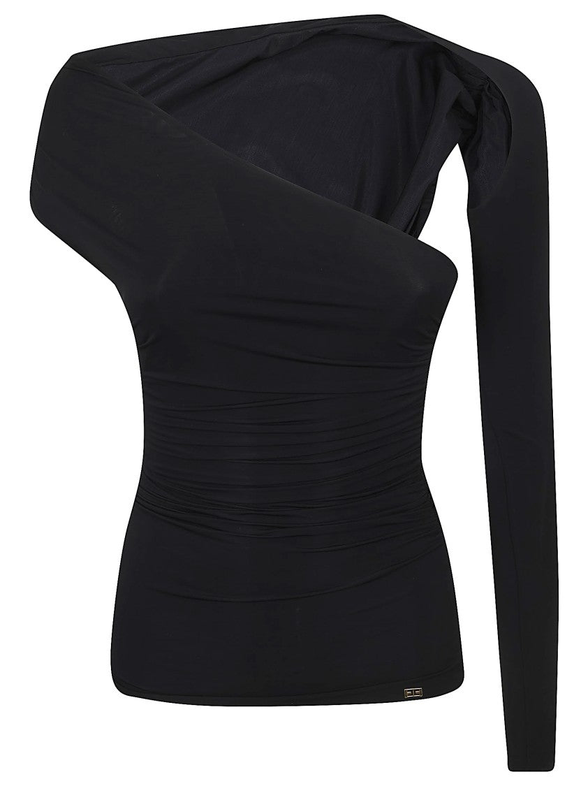 Elisabetta Franchi Fitted One-Shoulder Jersey Top