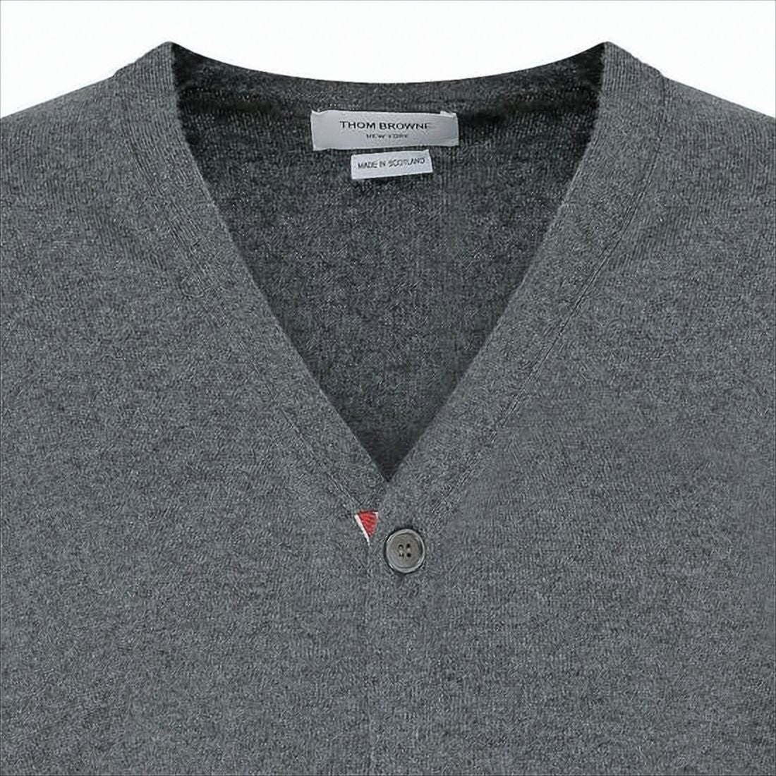 Thom Browne Cashmere Knit Cardigan With Distinctive Stripe Detail