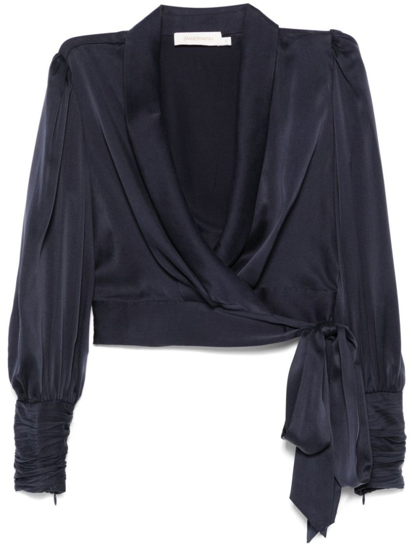 Zimmermann Blue Wrap-Style Top