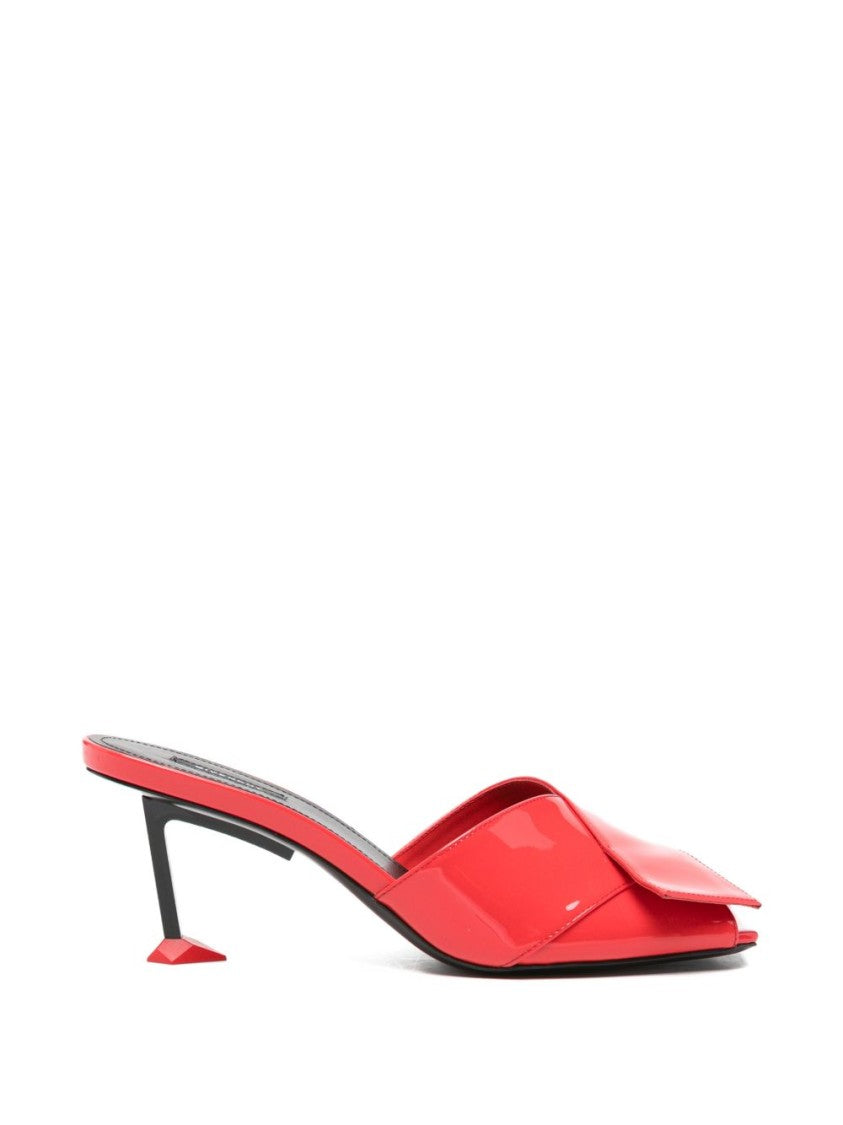 Givenchy Geometric Kitten Heel Sandals With Glossy Patent Finish