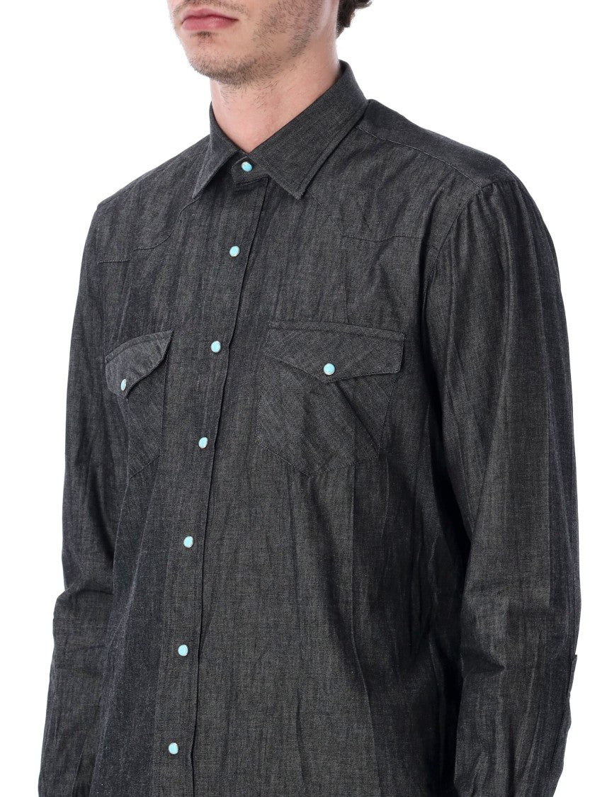 Salvatore Piccolo Black Wash Western Shirt