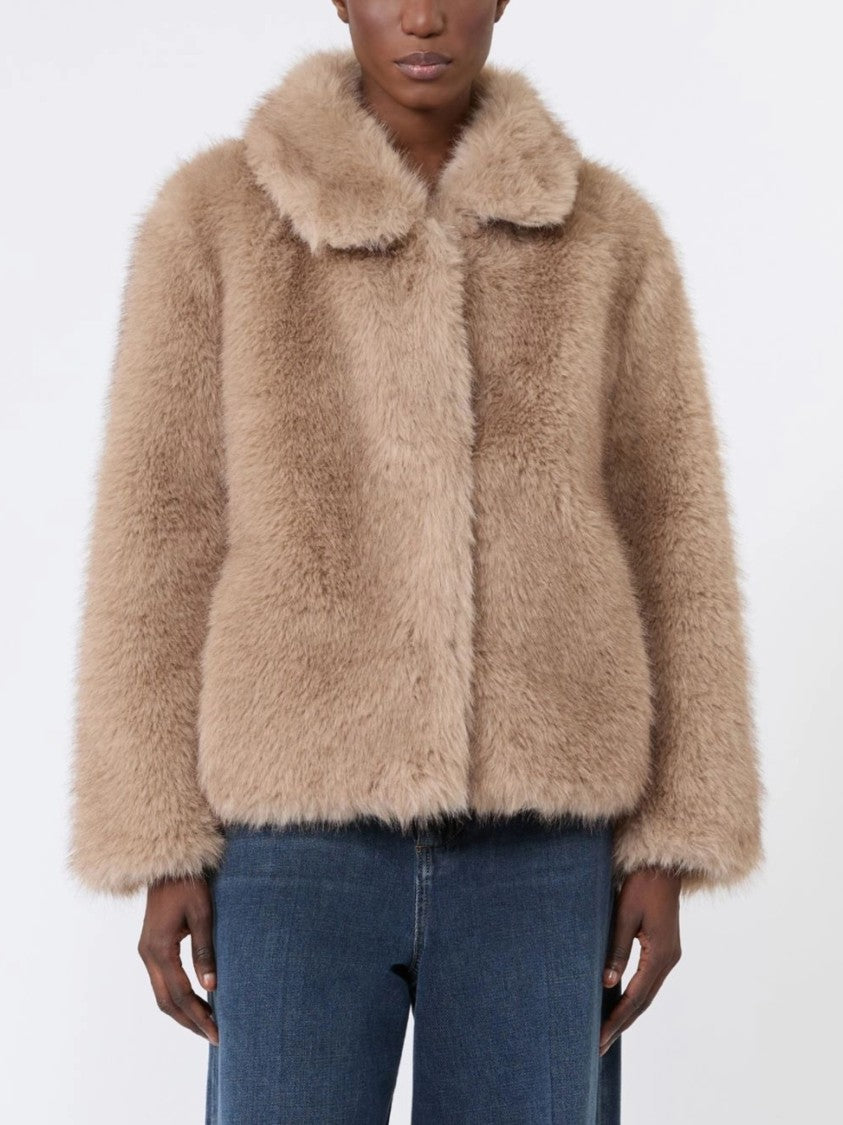 Max Mara Smmalce Cropped Faux Fur Boxy Jacket