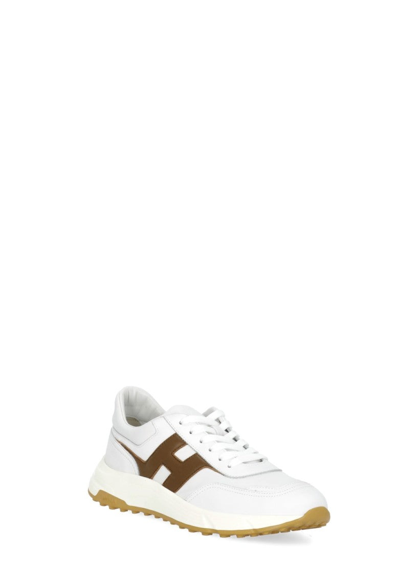Hogan White Leather Low-Top Sneakers