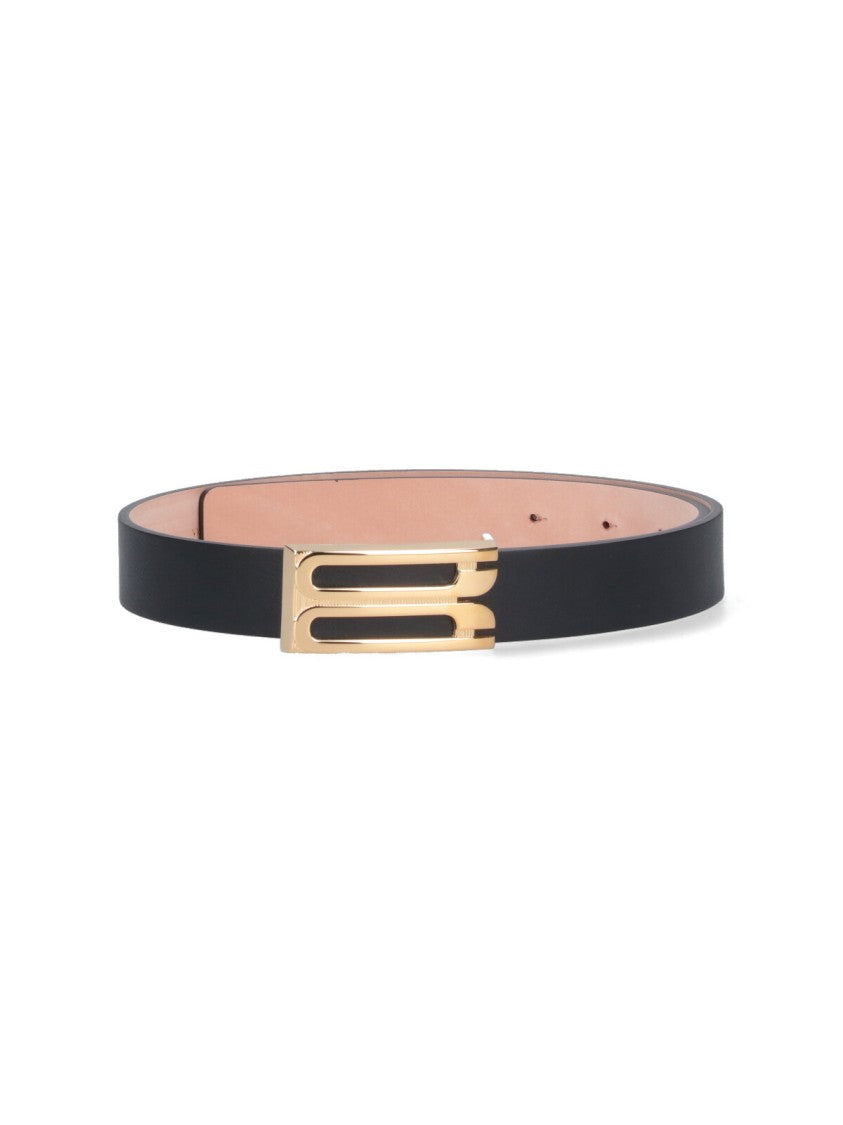 Victoria Beckham Jumbo Frame' Belt – Black