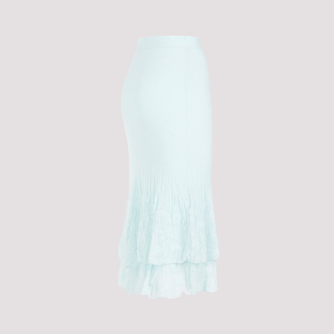 Bottega Veneta Pale Turquoise Cotton Midi Skirt