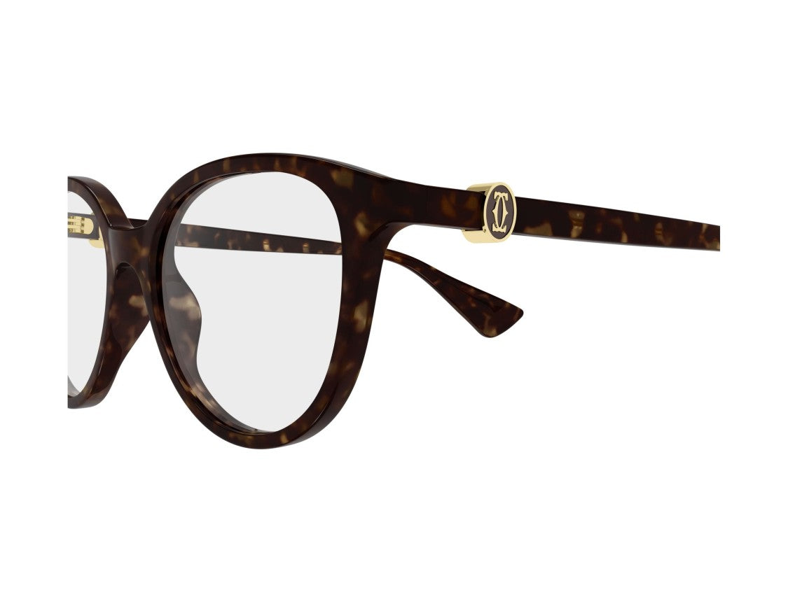 Cartier Gold Ct0643o Tortoiseshell Acetate Round Eyeglasses