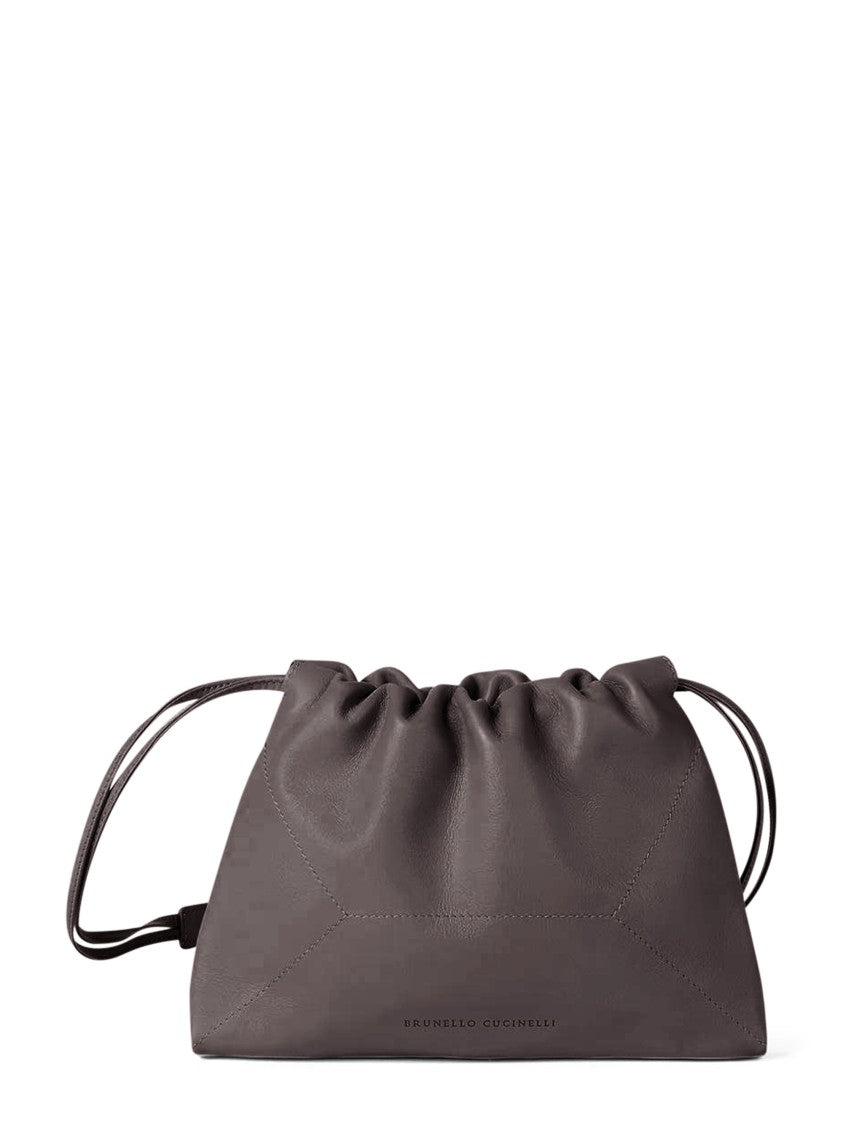 Brunello Cucinelli Gathered Brown Leather Bag