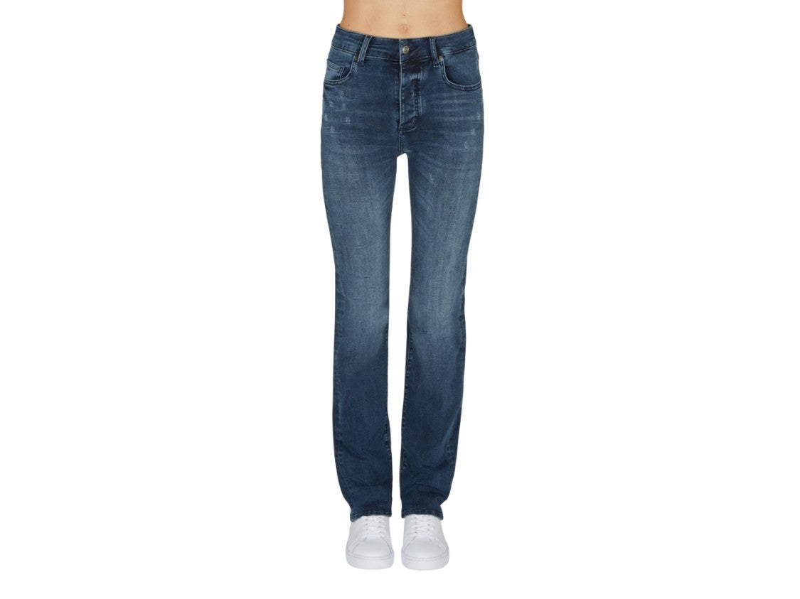 Armani Exchange Straight-Leg Blue Jeans Subtle Whiskering