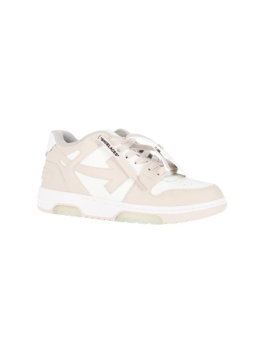 Off-White Beige Leather Out Of Office Sneakers