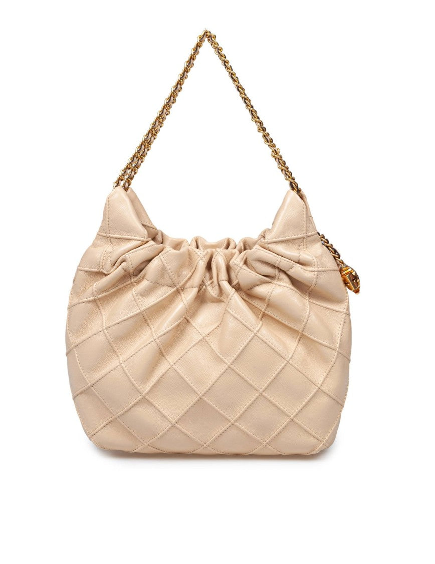 Tory Burch Mini Hobo Fleming In Nappa Color Vanilla