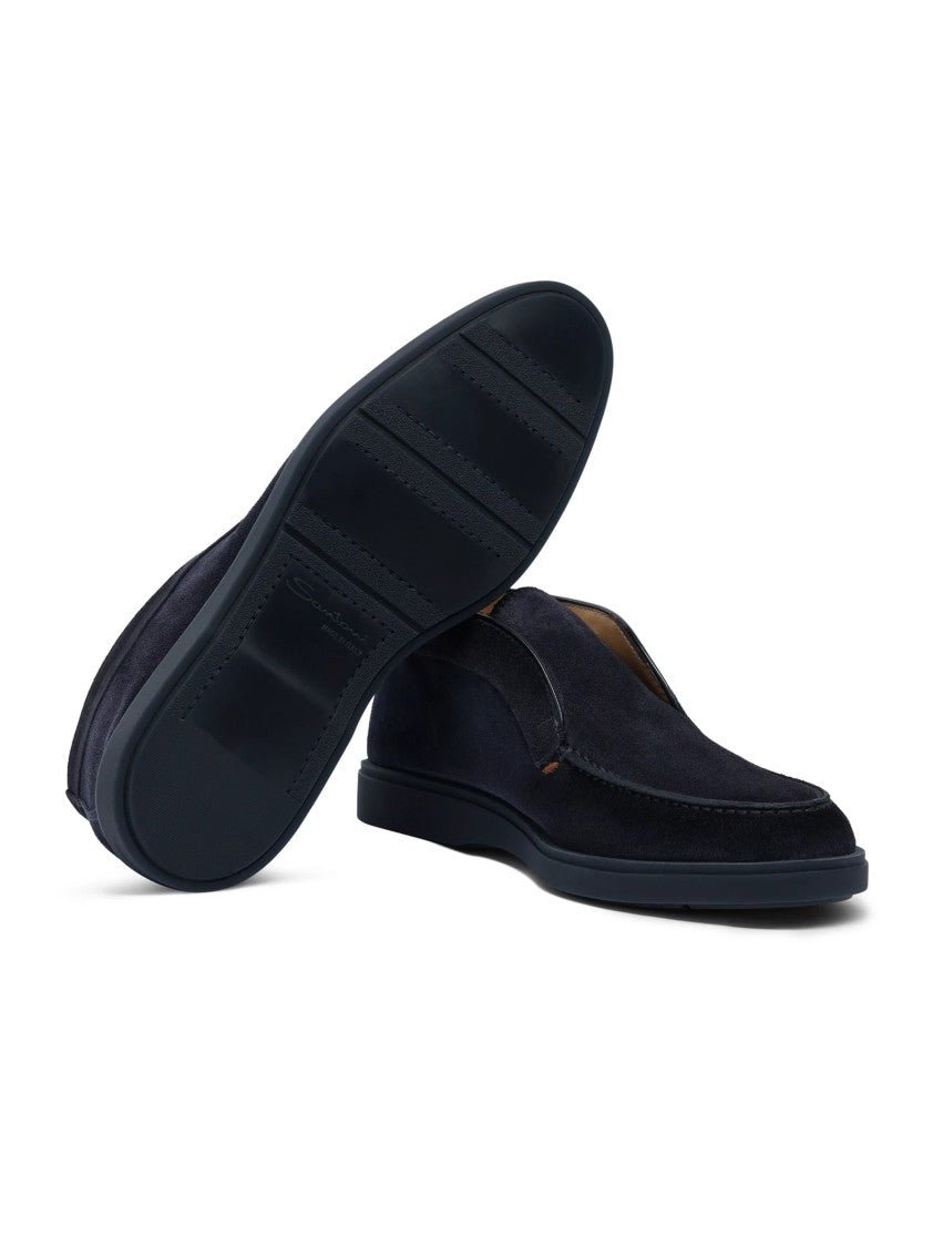 Santoni Black Suede Desert Boot