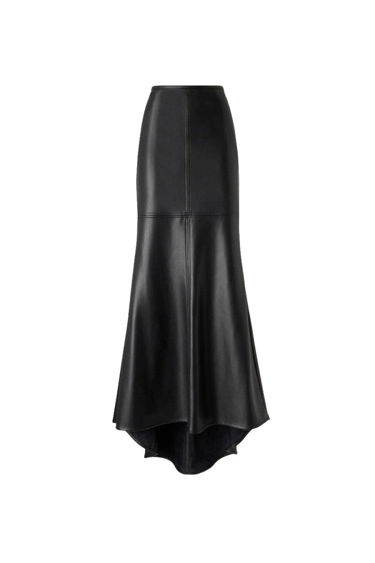 Pinko Black Polyester Flared Maxi Skirt