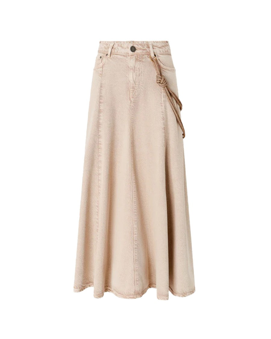 Pinko Beige Denim Skirt