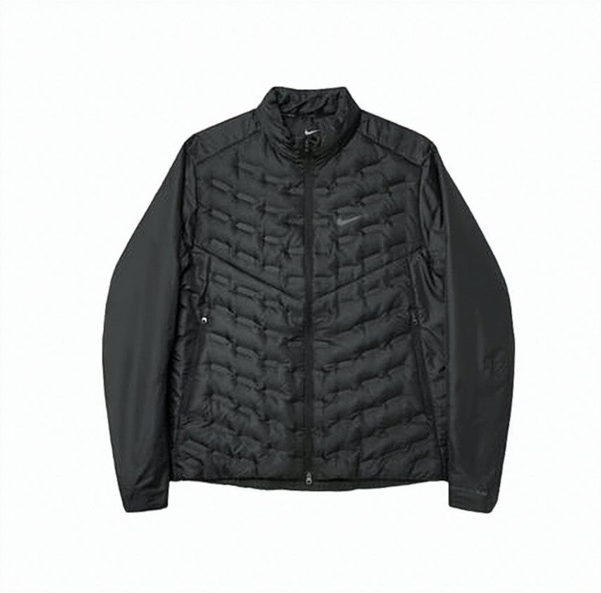 Nike Chevron-Pattern Quilted Jacket With Detachable Hood
