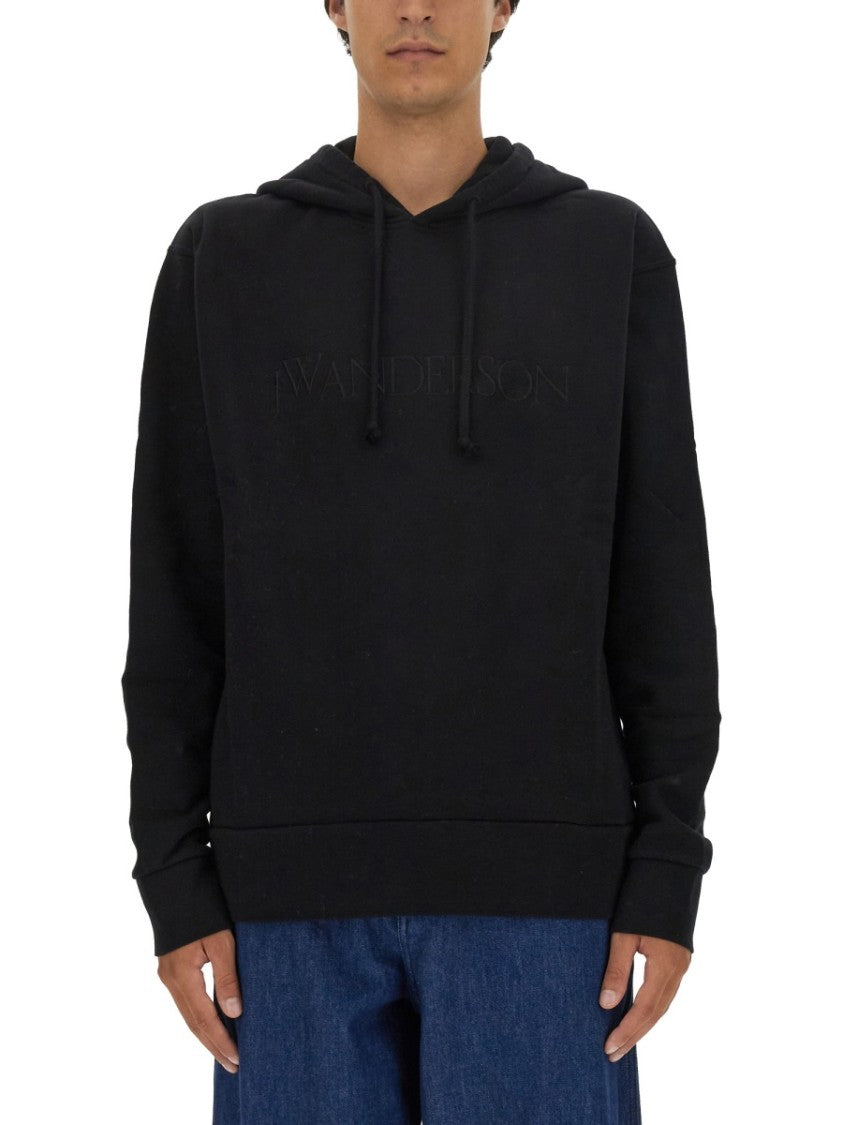 J. W. Anderson Relaxed Fit Black Hooded Sweatshirt