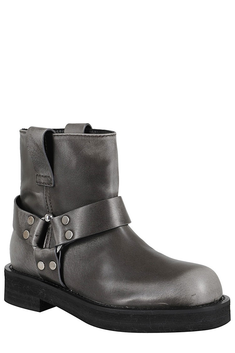 3Juin Ankle Height Dark Gray Nappa Leather Boots