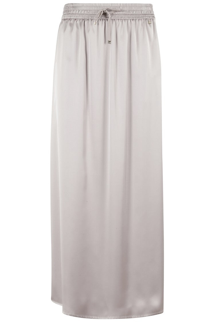 Herno Satin Finish Skirt With Drawstring Waist And Side Slits