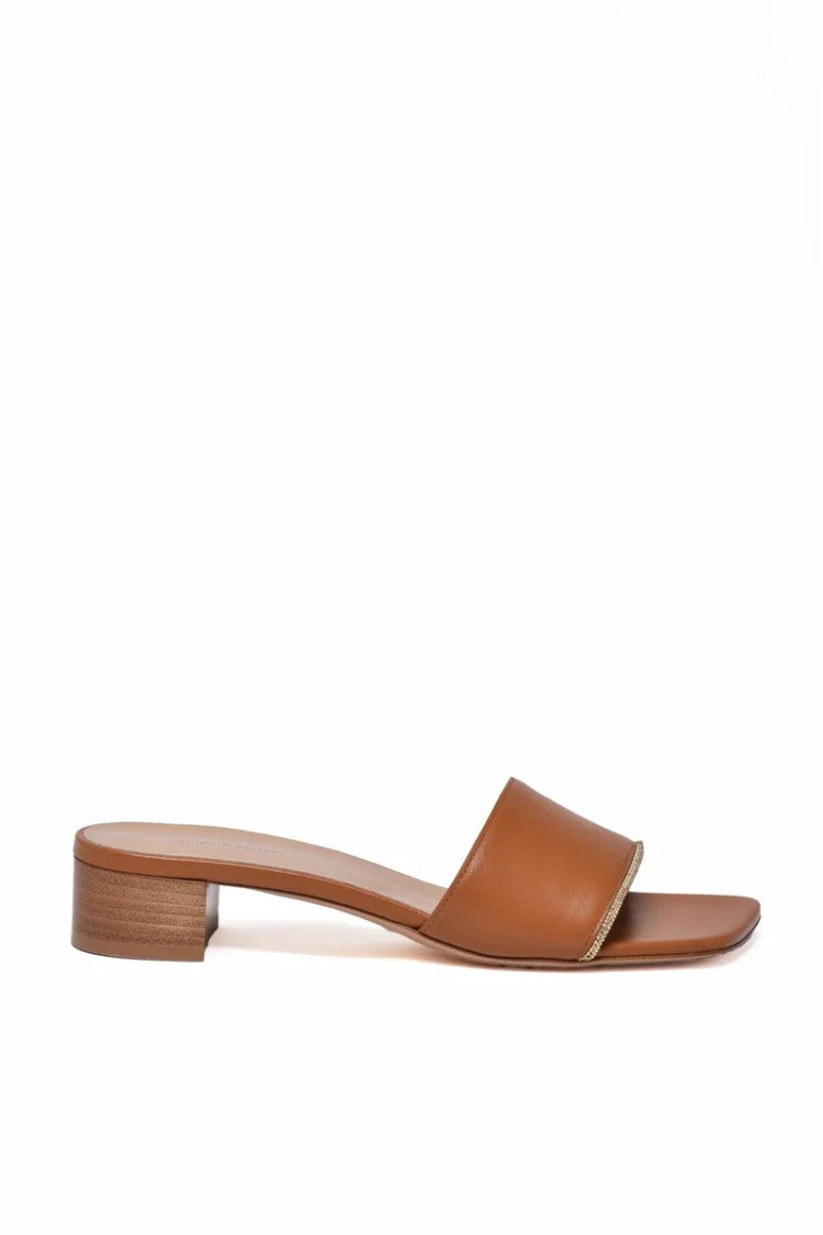 Fabiana Filippi Brown Minimalist Leather Mule Sandals