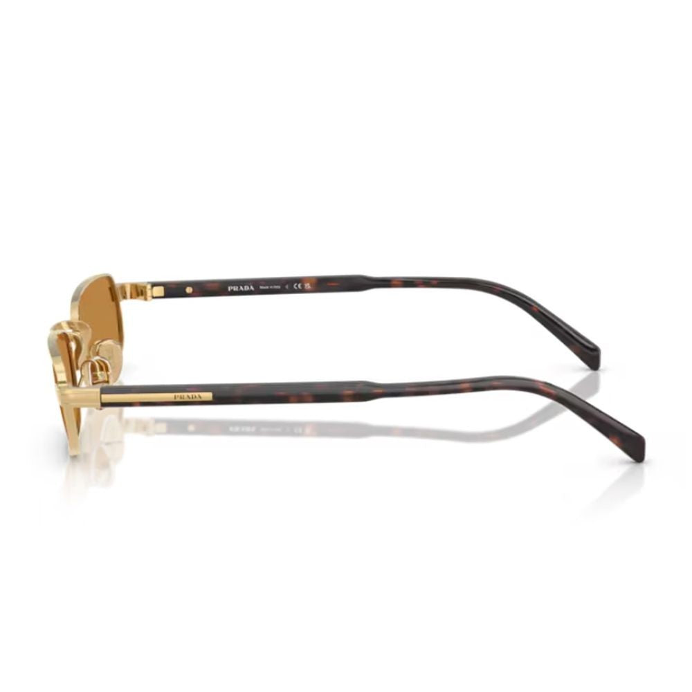 Prada Pr B54s Gold-Metal Oval Frame Sunglasses