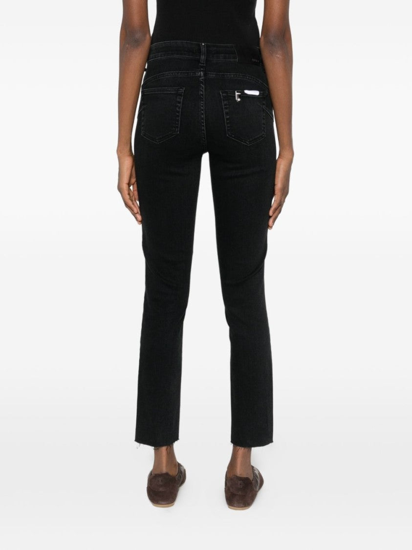 Liu Jo Slim Straight-Leg Jeans With Raw Hem Detail