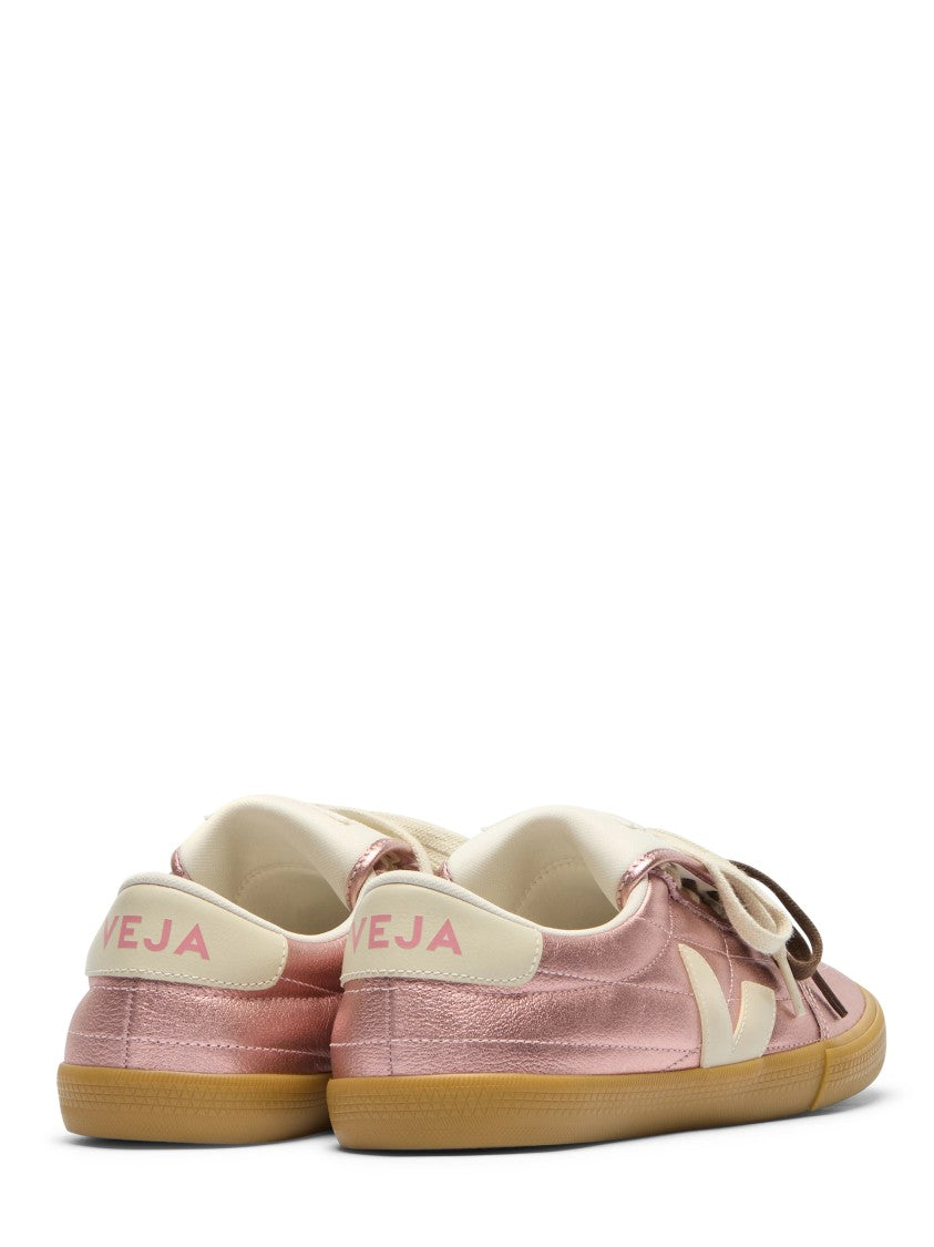 Veja Low-Top Sneakers With Metallic Pink Leather