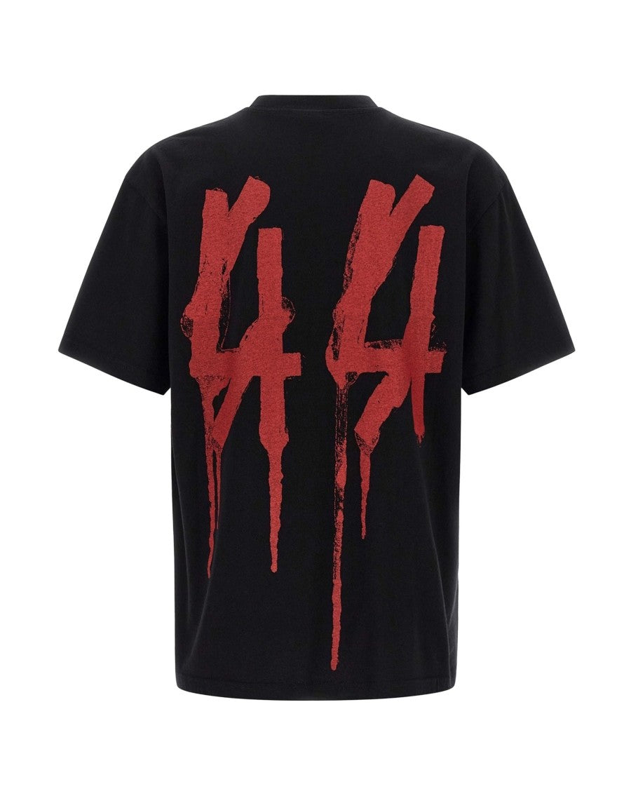 44 Label Group Black/Red Cotton Crew Neck T-Shirt
