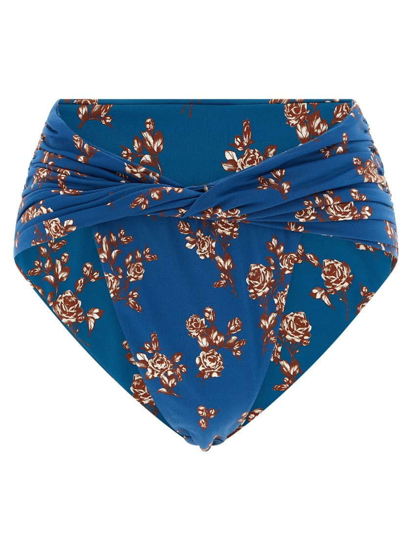 Magda Butrym High-Waisted Floral Print Bikini Briefs With Curled Design