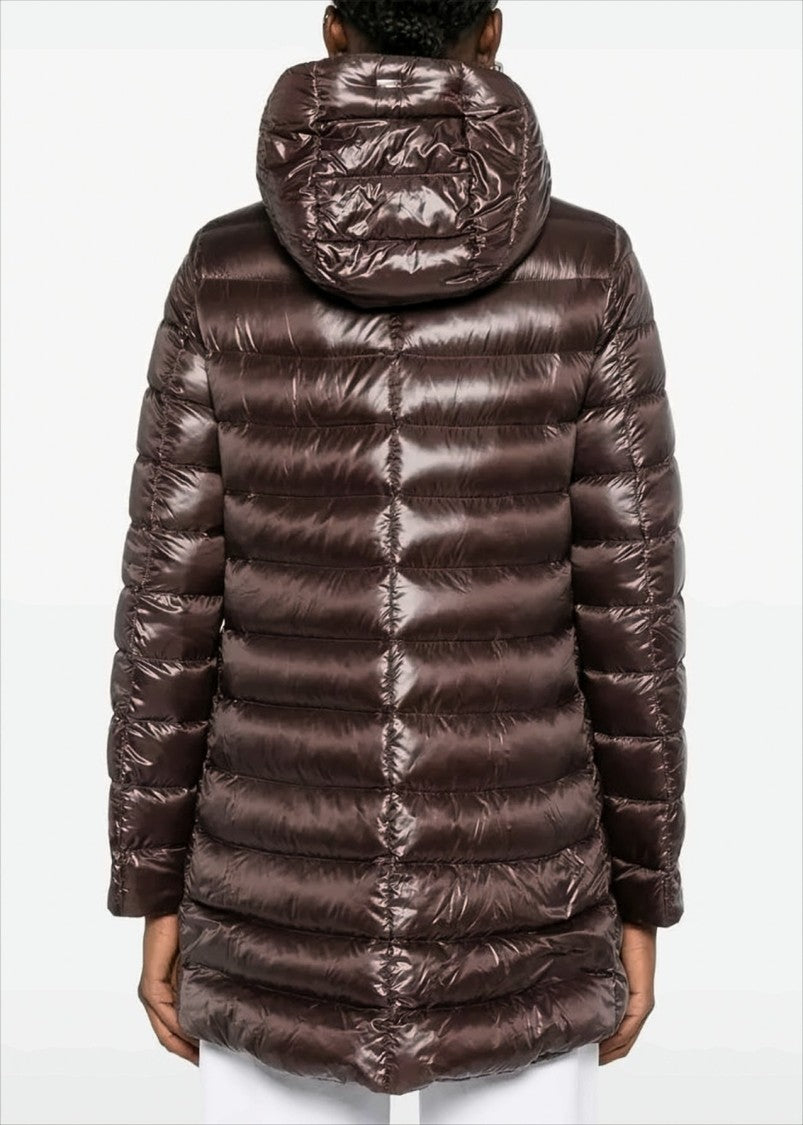 Herno Quilted Brown Ultralight Nylon Down Jacket