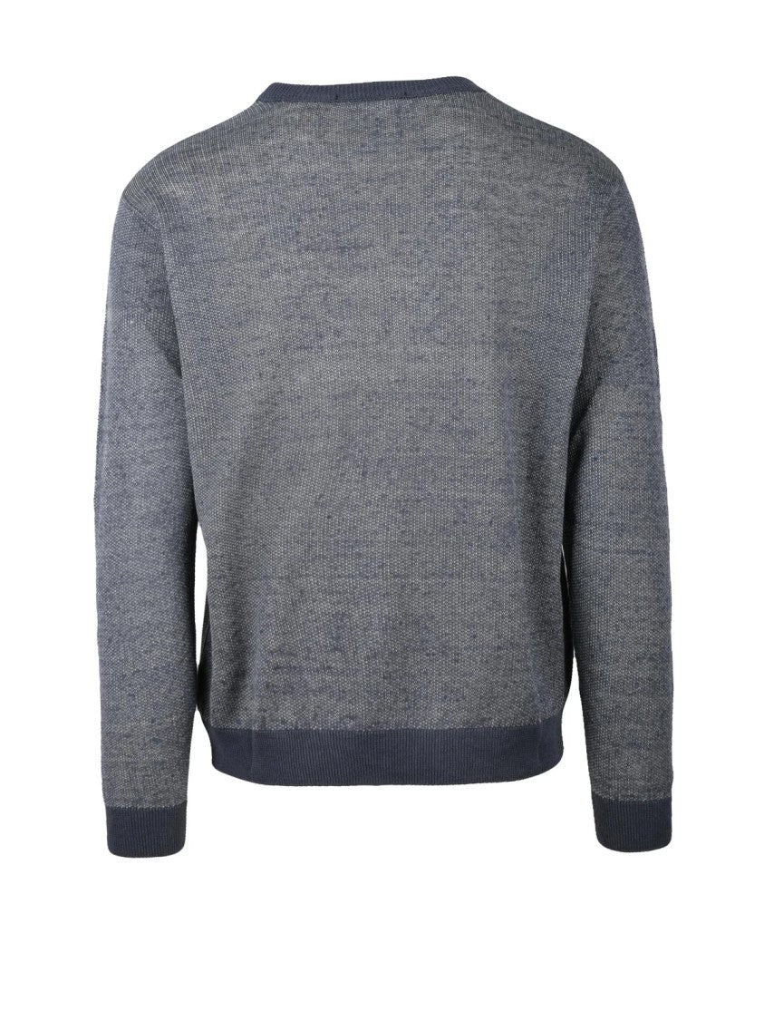 Daniele Fiesoli Grey Fine-Knit Linen-Blend Pullover