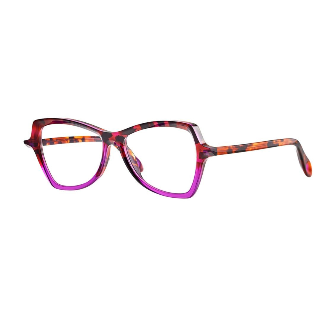Theo Bedtime 008 Brown Dalmatian+Transparent Purple Artistic Cat-Eye Sunglasses