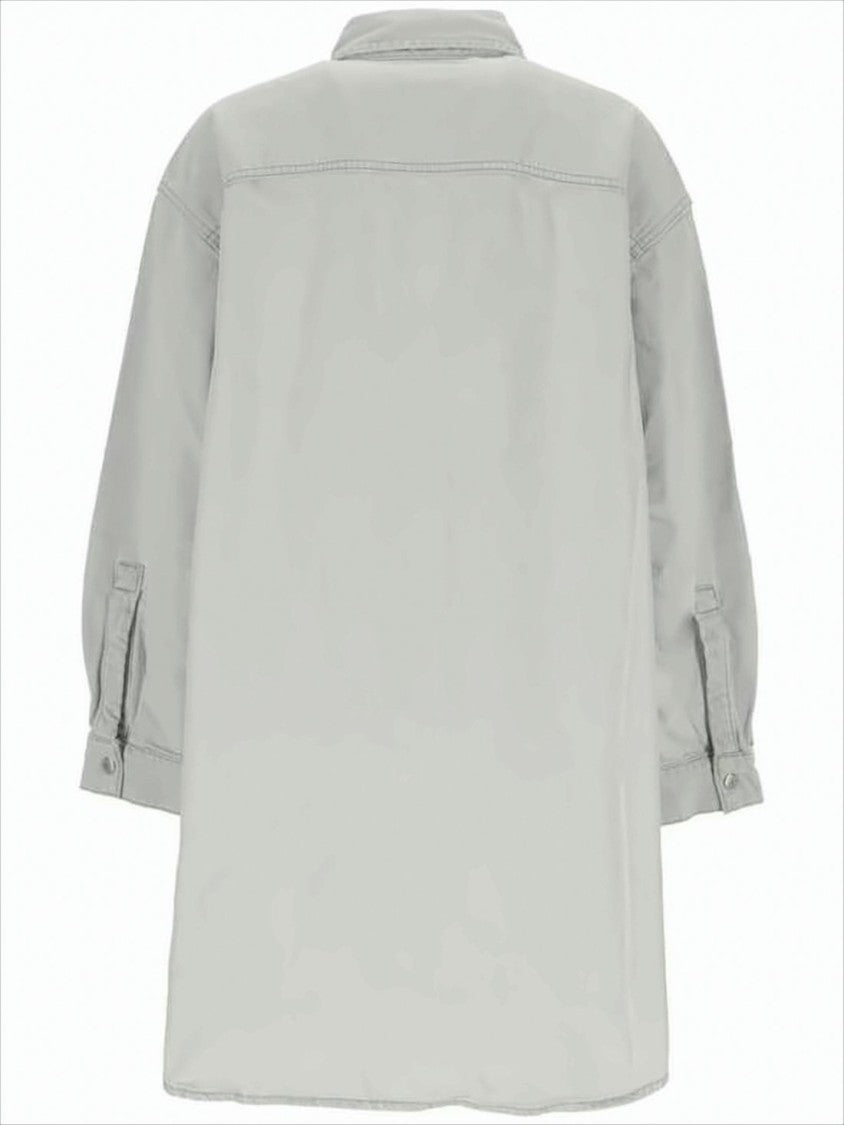 Agolde Loose-Fitting Grey Shirt Dress With Classic Collar