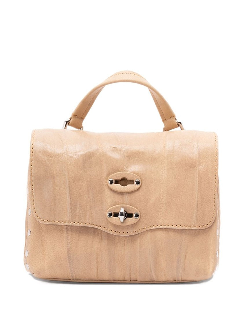 Zanellato Structured Beige Lamb Leather Shoulder Bag