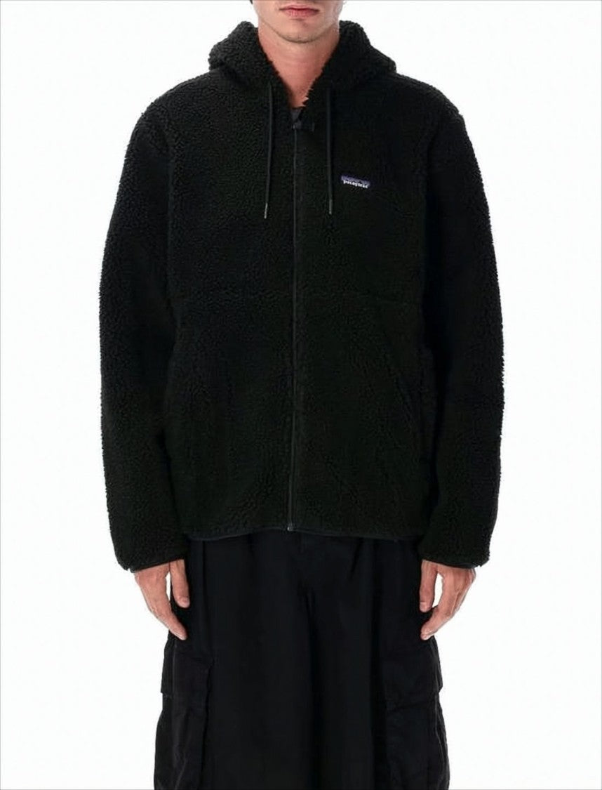 Patagonia Textured Fleece Jacket With Attached Hood