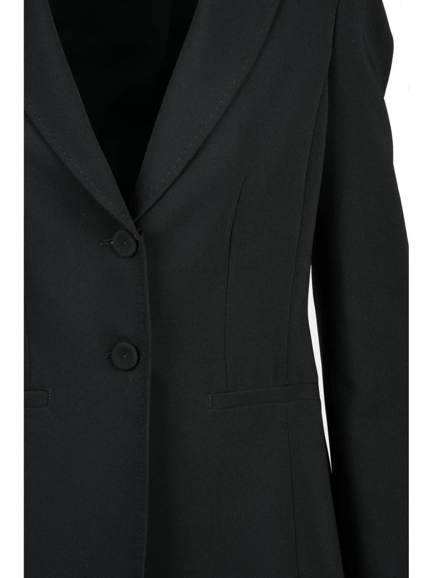 Pennyblack Black Polyester-Blend Tailored Blazer