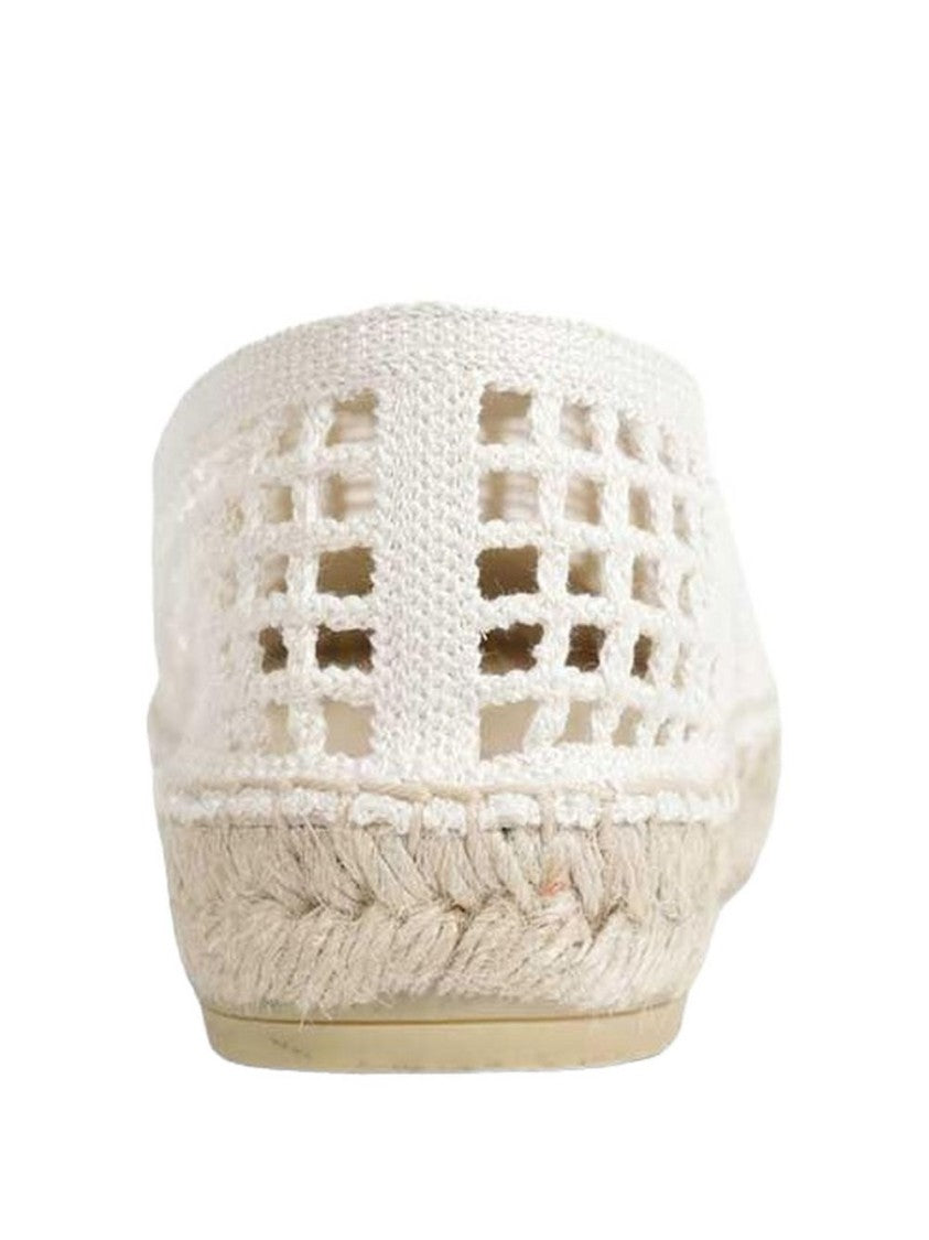 Prada White Crochet Braided Jute Espadrilles