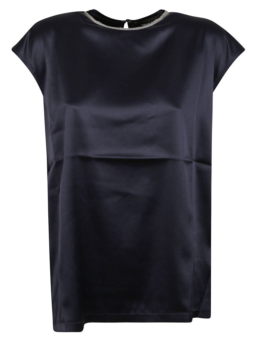 Fabiana Filippi Silk Blouse With Keyhole Detail And Cap Sleeves