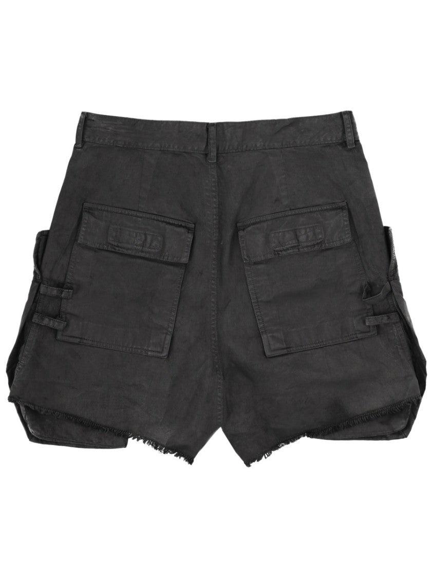 Drkshdw By Rick Owens Black Stefan Cotton Utility Cargo Shorts
