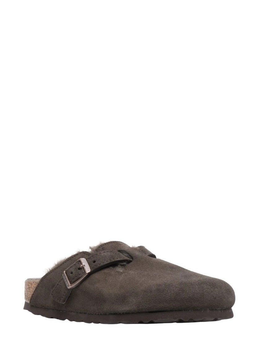 Birkenstock Suede Plush Fur Lining Boston Clogs