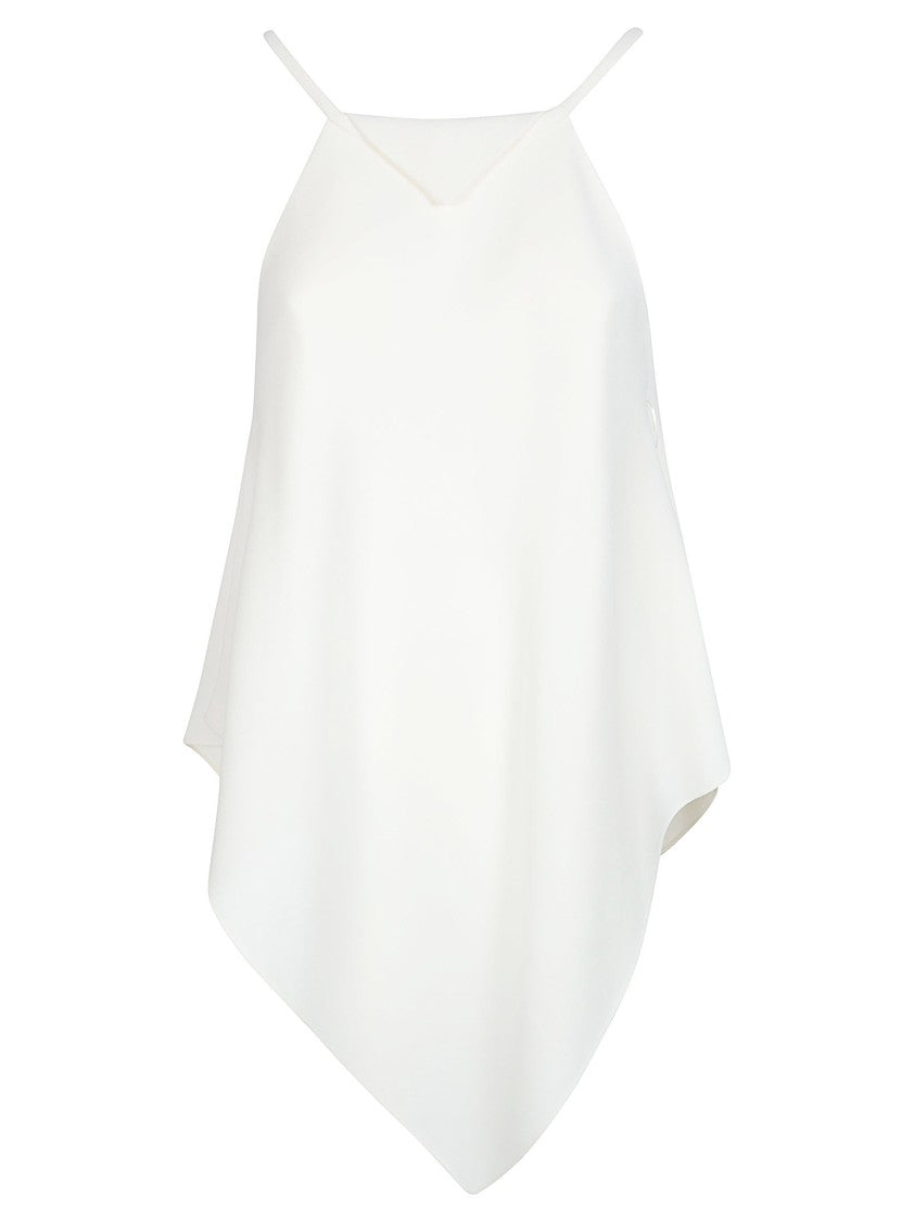 Balenciaga Draped Pointed Hem Top With Square Neckline
