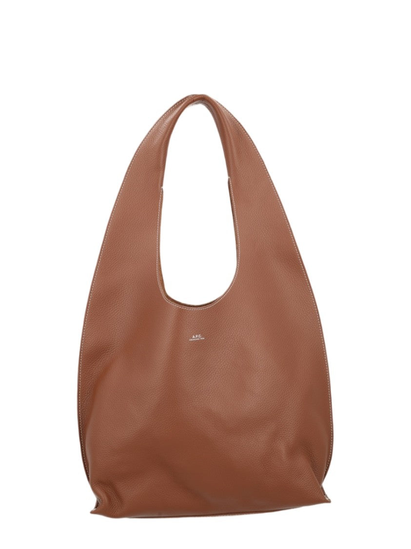A.P.C. Borsa Tote 'Le Neige Clou' In Textured Cowskin Leather