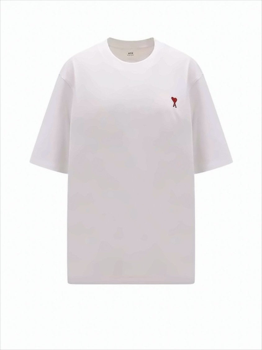 Ami Short-Sleeved T-Shirt With Embroidered Heart Detail
