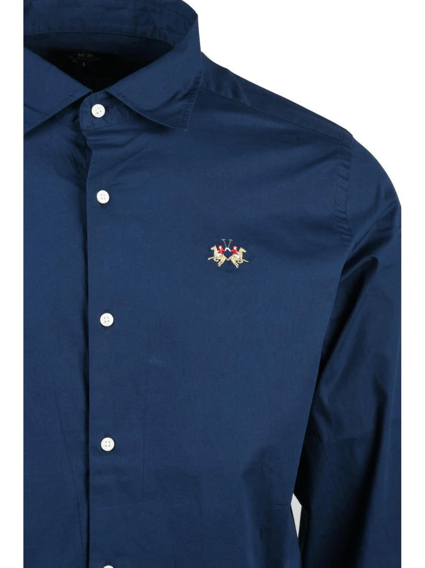 La Martina Multicolor Embroidered Stretch Shirt