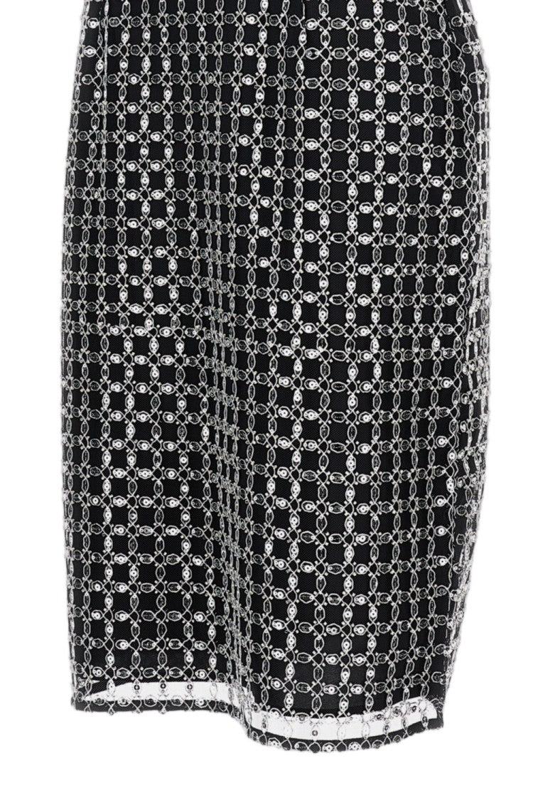 Rotate Sequin-Embellished Fitted Mini Skirt With Bandeau Design