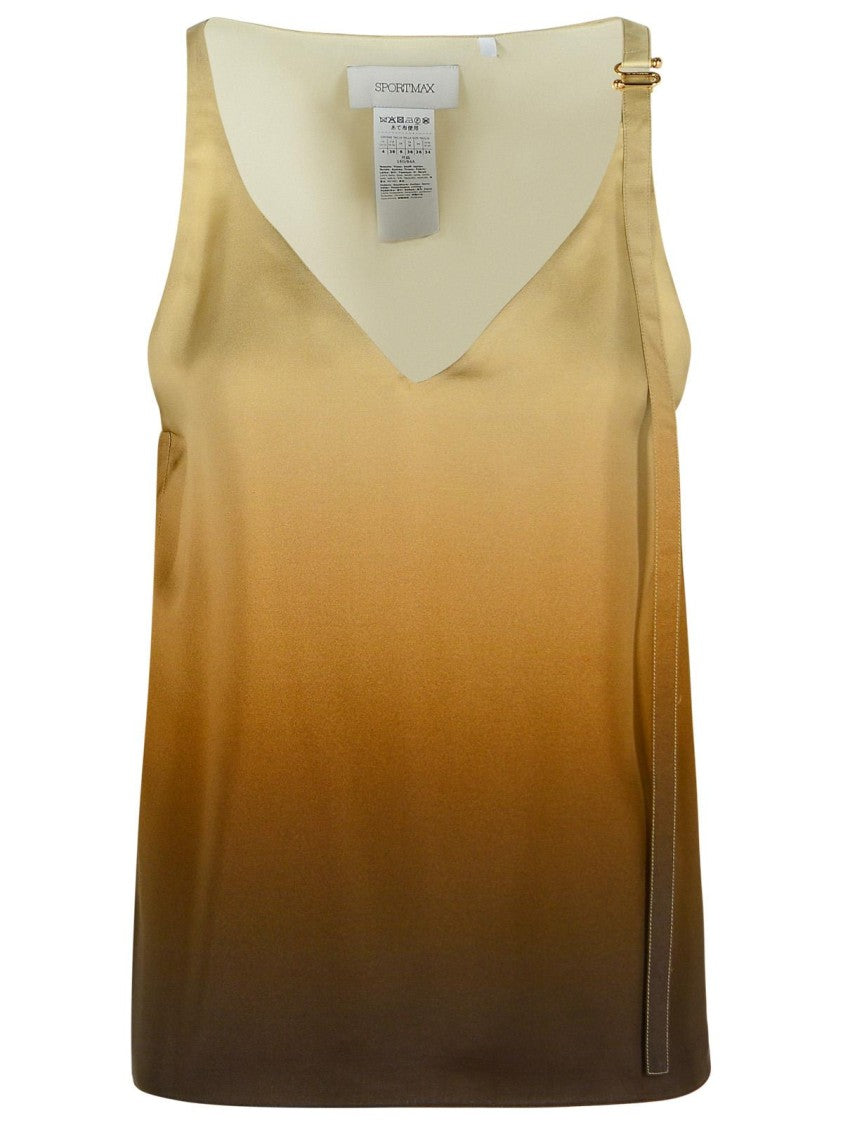 Sportmax Alcuno' Beige Gradient Silk Top