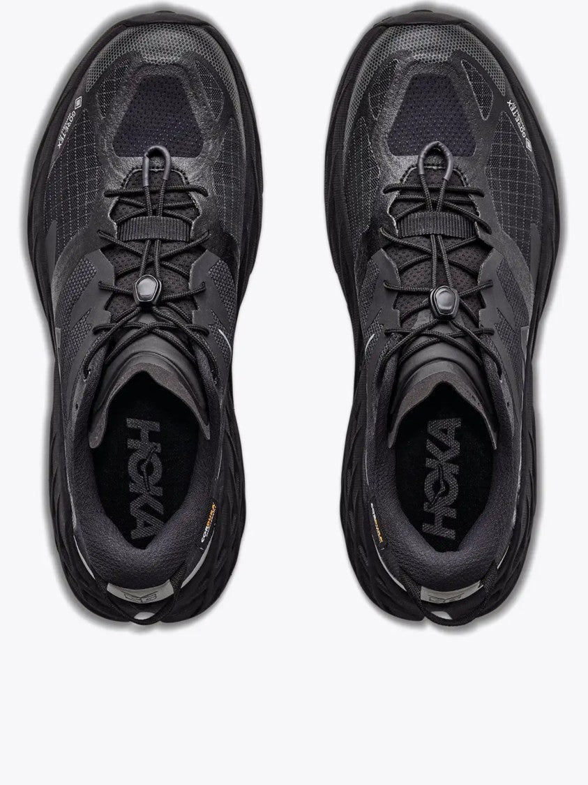 Hoka Trail-Ready Black Trail Running Shoes With Breathable Mesh