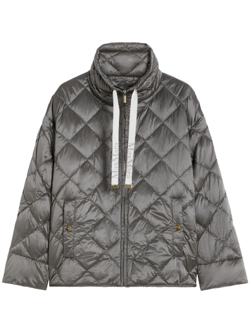 Max Mara Short Padded Jacket With Quilted Diamond Pattern
